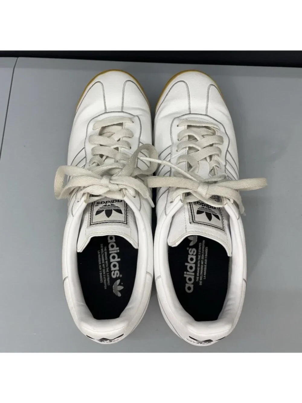 adidas Originals Samoa Sneakers Shoes Retro Classic Leather Gum White Mens 10